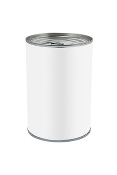 White labal tin can