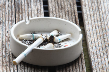 Cigarette and ashtray