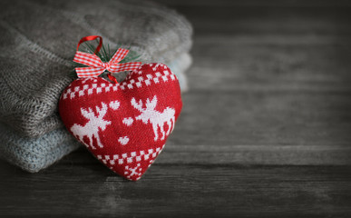 Christmas background with decorative heart