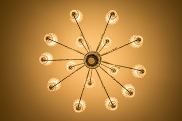 beautiful crystal chandelier in a room