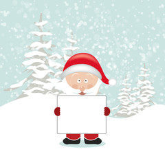 Santa Holding an Empty Sign