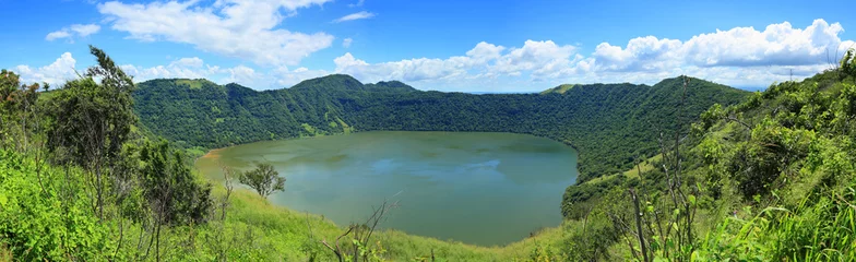 Fotobehang lake in volcanic crater © Dim154