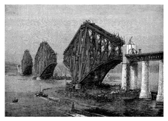 Construction : Bridge - Pont - Brücke - 19th century