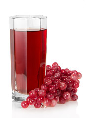 Glass of juice and the grapes