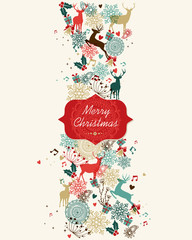 Merry Christmas and Happy New Year contemporary greeting card