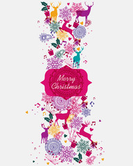 Merry Christmas and Happy New Year contemporary greeting card