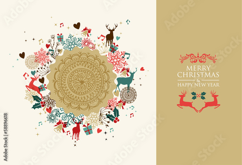 &quot;Merry Christmas and Happy New Year contemporary greeting card