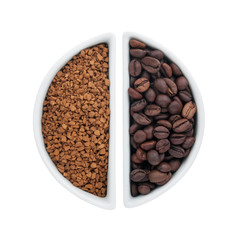 Two ceramic plates with coffee