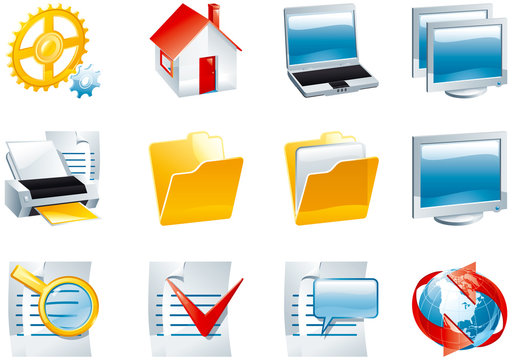 Vector set 2 of color computer icons
