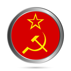 Fototapeta premium USSR flag button.