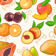 seamless exotic fruits - 2