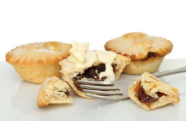 Mince pies and cream