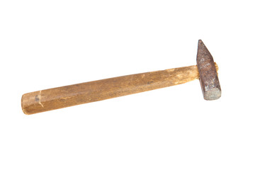 old hammer isolated on white background