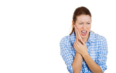 Woman having a bad toothache