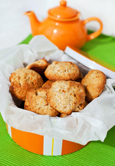 Homemade apple cookies in the box