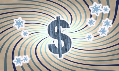 vintage wooden Dollar symbol