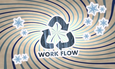 vintage wooden workflow symbol