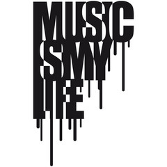 Music Is My Life Graffiti Design