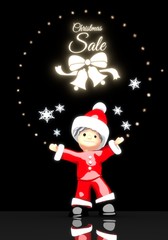 santa claus under a glaring sale symbol