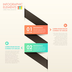 abstract 3d paper infographics
