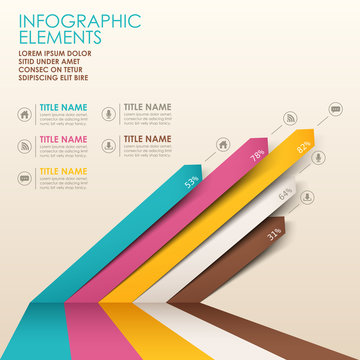 abstract 3d paper infographics