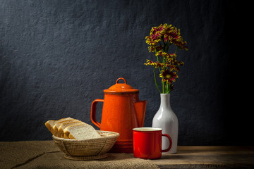 Still life with tea pot - obrazy, fototapety, plakaty