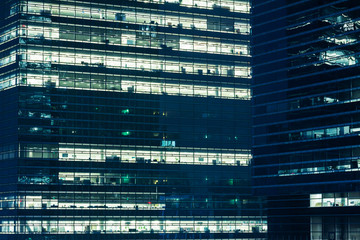 Modern office at night