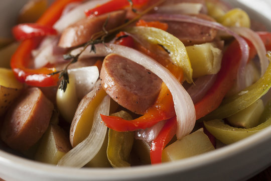 savory sausage and peppers dish