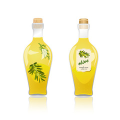 Glass bottle with olive oil