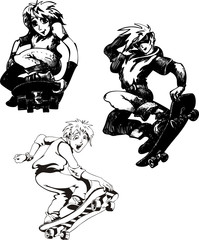 teenagers on skateboards