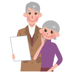 Fototapeta premium 書類をみるシニアの夫婦