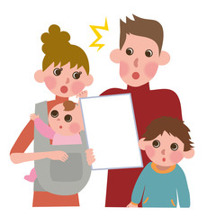 資料をみておどろく家族