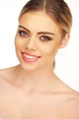 Obraz premium Closeup portrait of young beautiful blonde girl