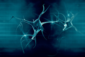 3D illustration of a neuron in beautiful background