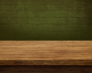 Old wooden table with dark background