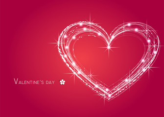 Abstract love and starts on pink background