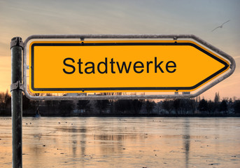 Strassenschild 9 - Stadtwerke