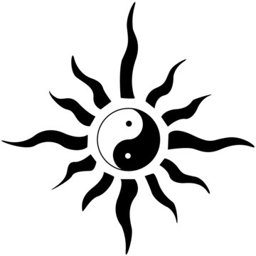 ying yang black sun