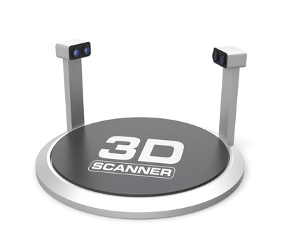 Empty 3D scanner with clipping path