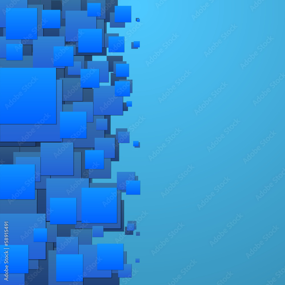 Poster blue cubes