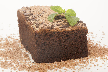 chocolate cake isolated on white