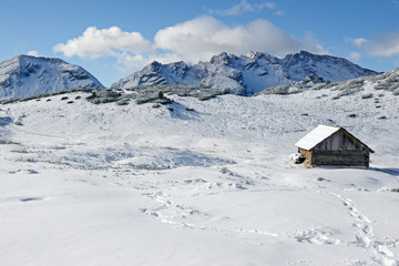 Dolomites under snow