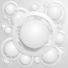 White circles with rings and shadow background