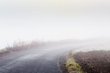 Road going in to the fog
