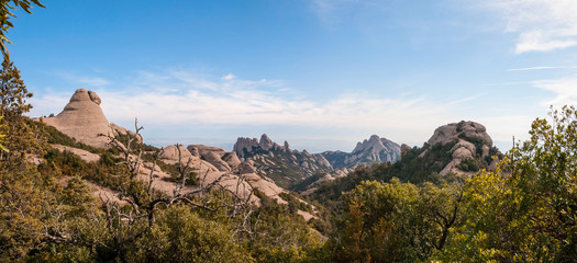 Mountains of Montserrat panorama, Catalonia, Spain