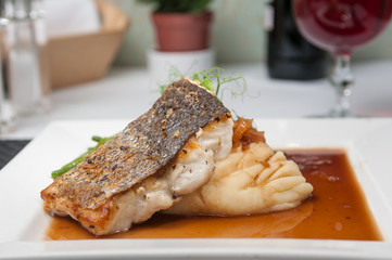 Sea Bass with mashed potato