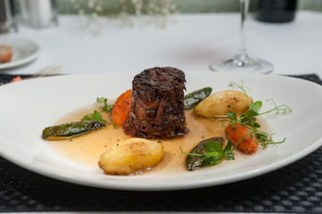 Slow braised sticky beef in a consomme