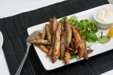 Whitebait with garlic mayonnaise