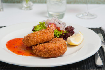 Fishcake with sweet chilli sauce