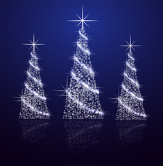 雪　クリスマス　背景   星  木　Christmas tree